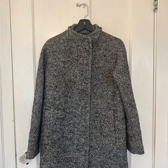 J. Crew Black and White Pea Coat - Picture 2 of 3